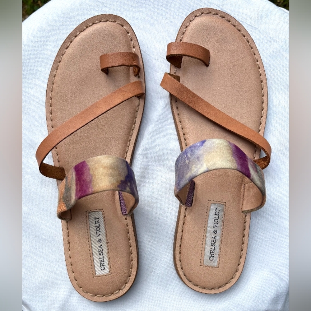 Chelsea & Violet "Bling" Tie-Dye Strappy Sandals - Size 10M - Like New!